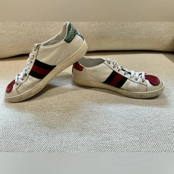 GUCCI Ace Low Heart - 435638-A38M0-9074 size 35.5/US 5.5 - Picture 10 of 16
